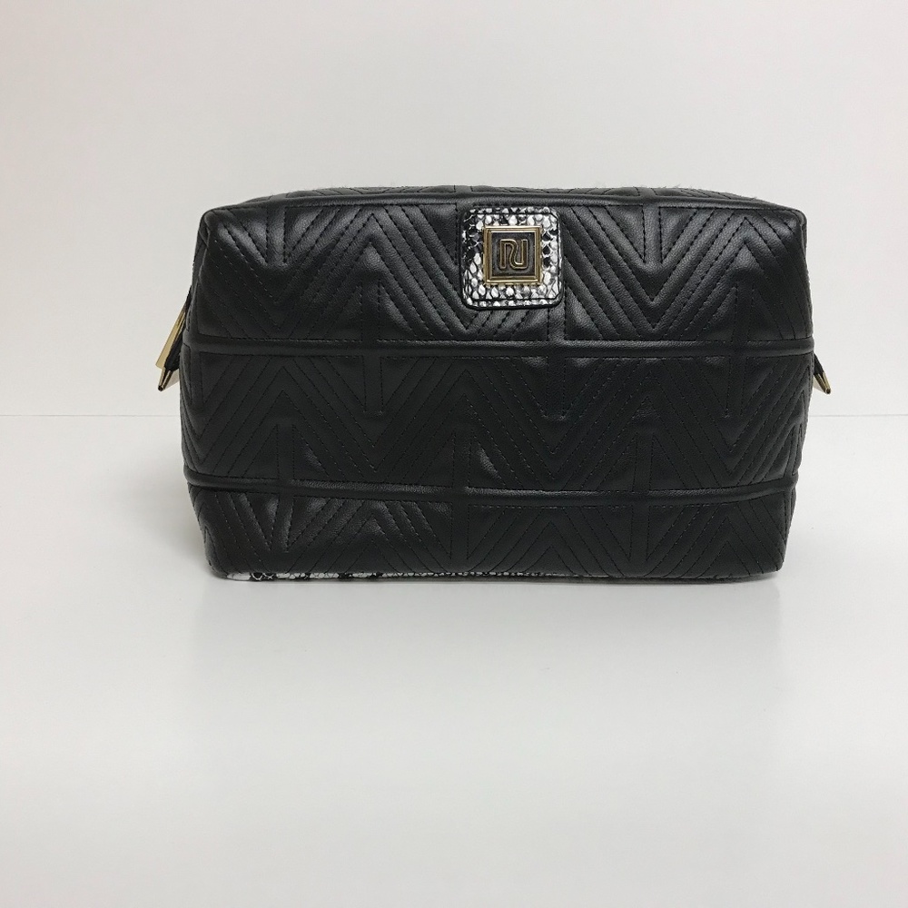 River Island Black Snake Print Makeup Cosmetic Bag